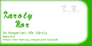 karoly mor business card